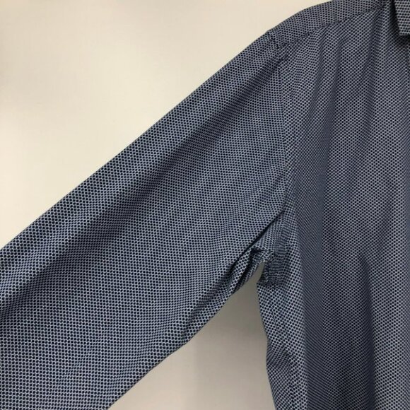 Bruun & Stengade Geometric Print Blue Button Down Dress Shirt - Picture 13 of 16